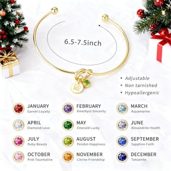 Dainty Gold Plated Knot Bangle Bracelet Adjustable Elegant Minimal Chic - Picture 7 of 8